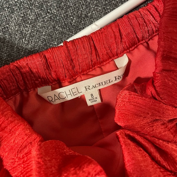 Strapless Coral Rachel Roy Flounce Mini Dress with Pockets - size 8 - Like New - Picture 6 of 8